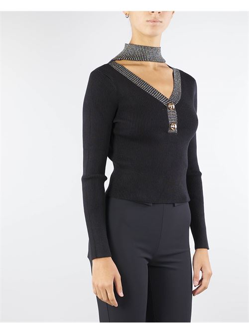 Ribbed sweater with gold detail No Secrets NO SECRETS | Sweater | NS02185